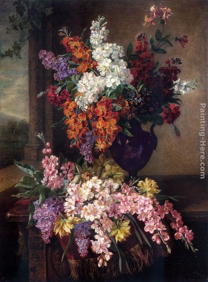 Jean Pierre Lays Cherry Blossom on Draped Table